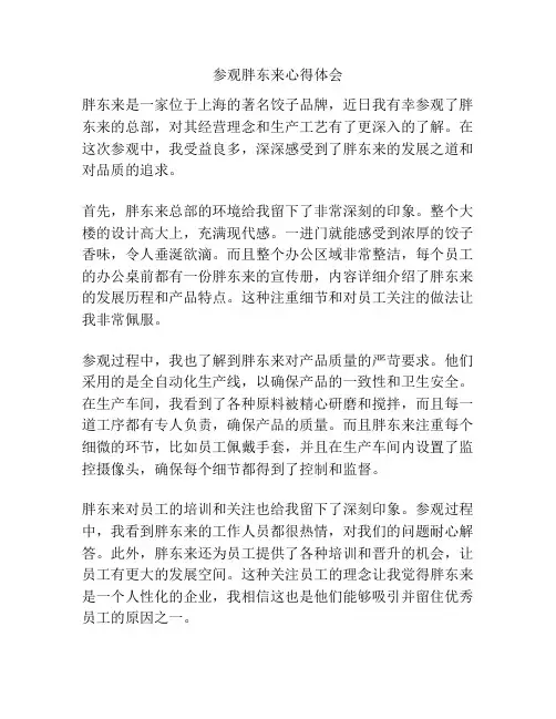 参观胖东来心得体会