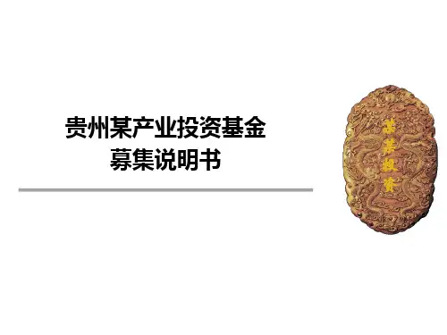 贵州某产业投资基金募集说明书