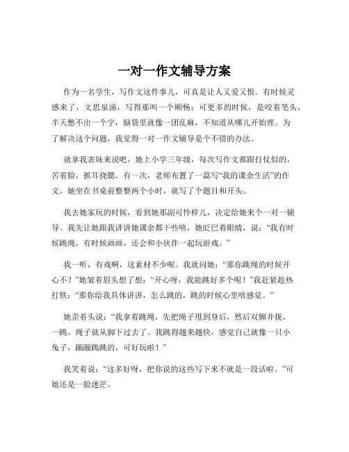 一对一作文辅导方案