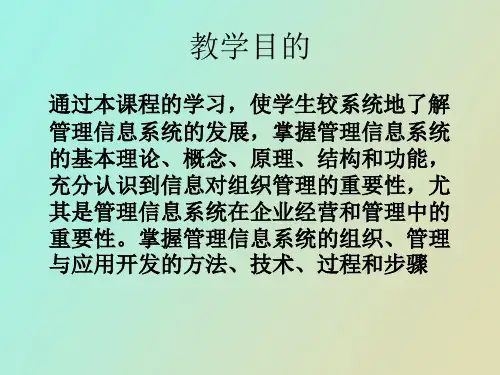 物流信息系统管理学习课件MIS导论