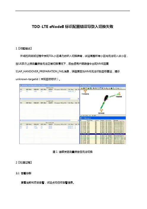 TDD-LTE eNodeB标识配置错误导致入切换失败