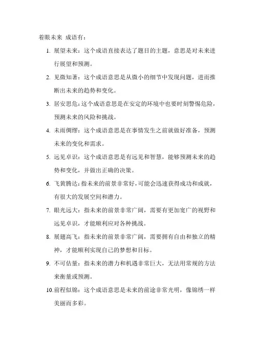 着眼未来 成语