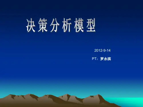 决策分析模型应用实例