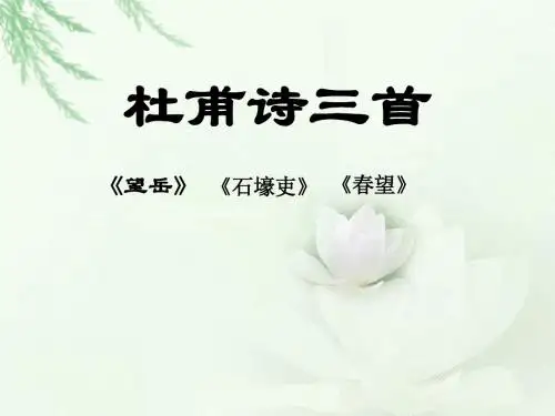 《杜甫诗三首》PPT课件 (共17张PPT)