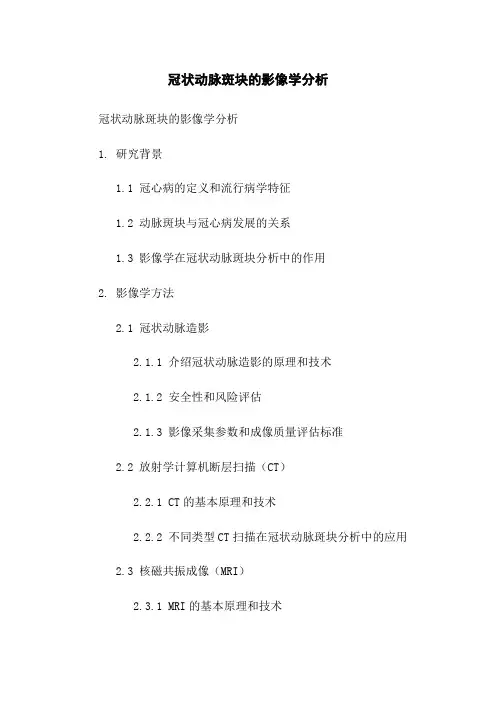 冠状动脉斑块的影像学分析