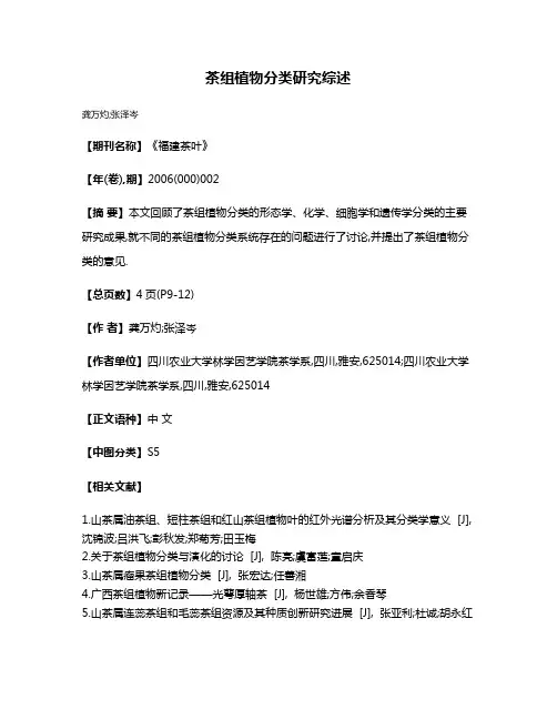 茶组植物分类研究综述