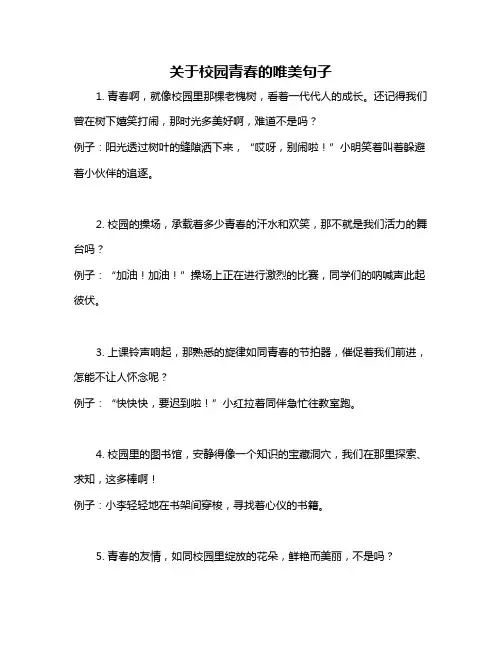 关于校园青春的唯美句子