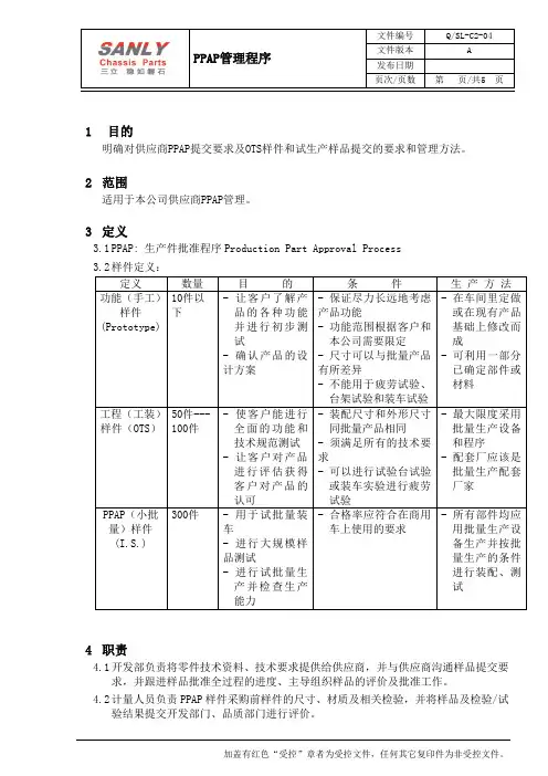 PPAP管理程序