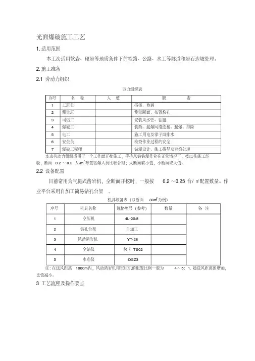 光面爆破施工工艺