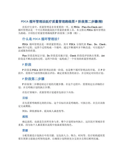 PDCA循环管理法医疗质量管理路线图P阶段第二步骤(精)