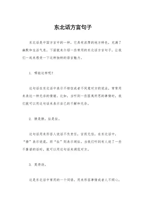 东北话方言句子