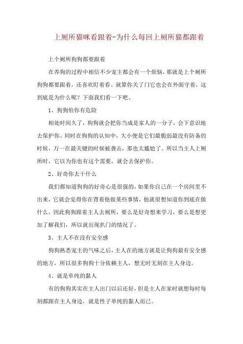 上厕所猫咪看跟着-为什么每回上厕所猫都跟着