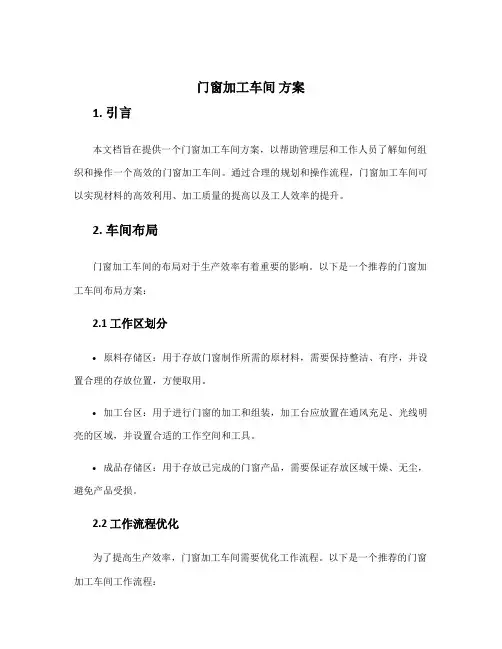 门窗加工车间 方案