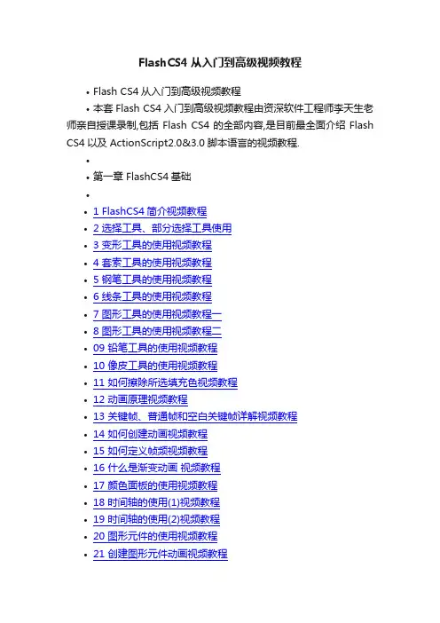 FlashCS4从入门到高级视频教程