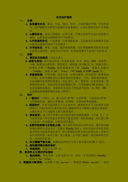 休克诊疗常规