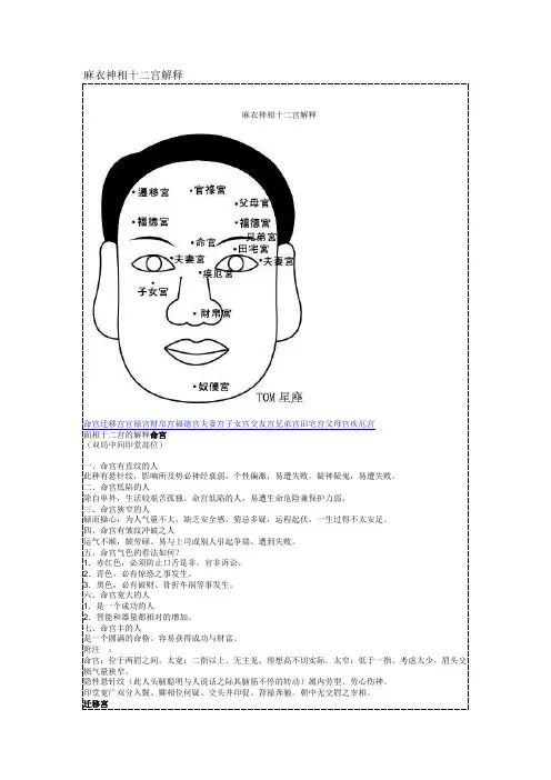 麻衣神相十二宫解释