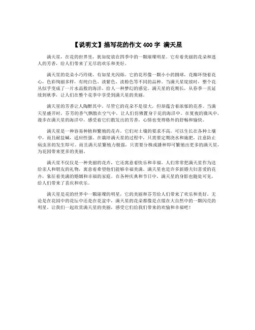 【说明文】描写花的作文400字 满天星