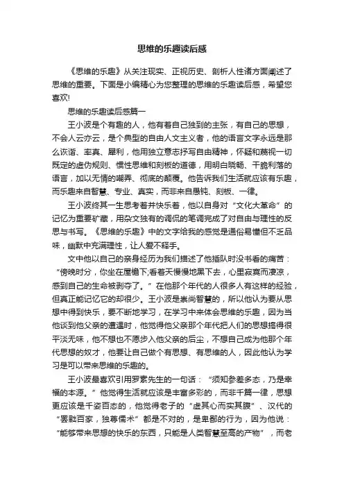 思维的乐趣读后感