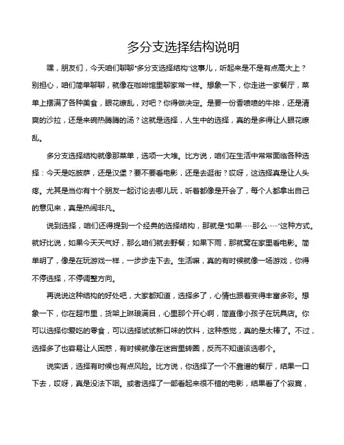 多分支选择结构说明