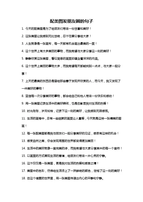 配美图发朋友圈的句子