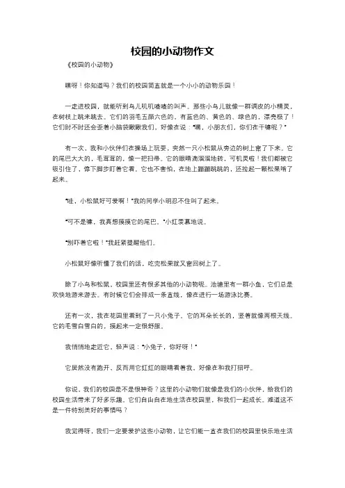 校园的小动物作文