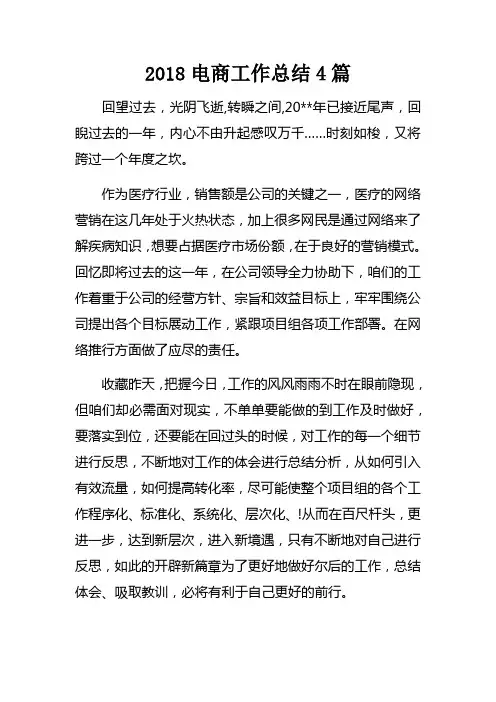 2018电商工作总结4篇
