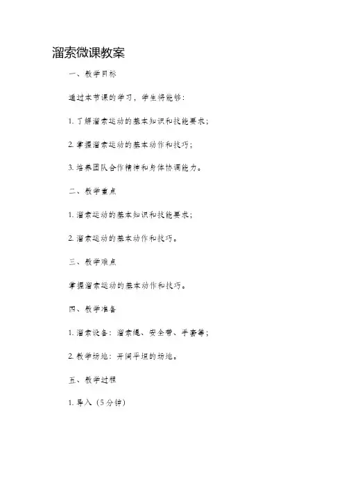 溜索微课市公开课获奖教案省名师优质课赛课一等奖教案
