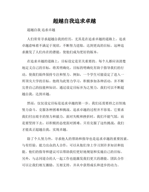超越自我追求卓越