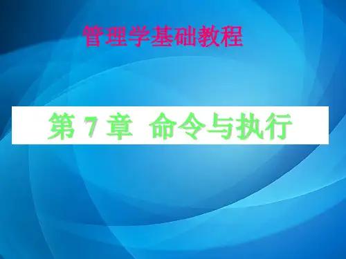 管理学基础教程  第7章 命令与执行