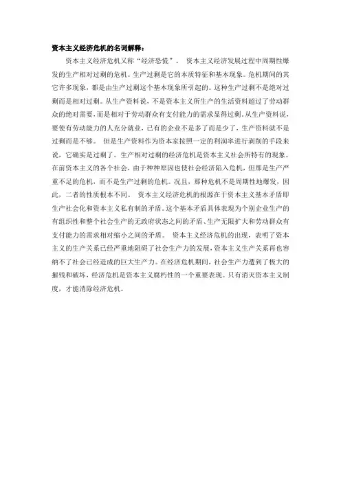 资本主义经济危机的名词解释