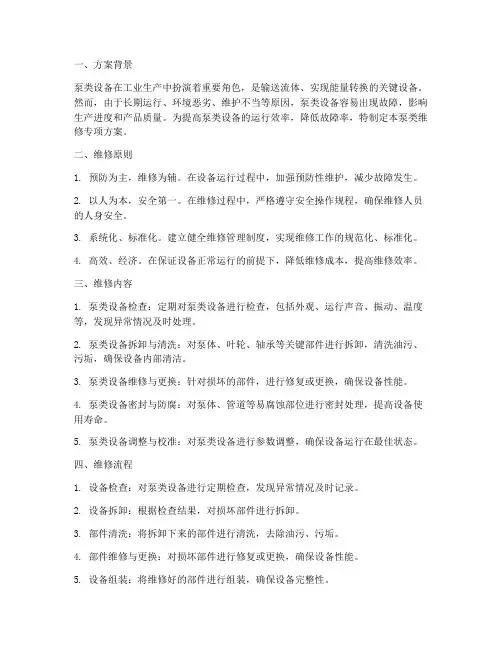 泵类维修专项方案