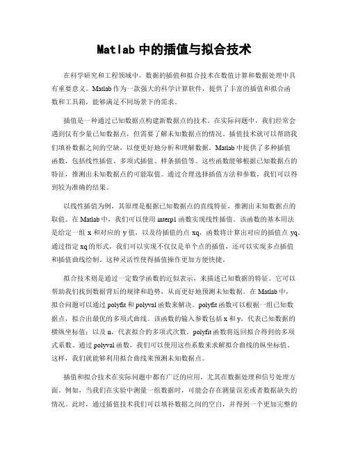 Matlab中的插值与拟合技术