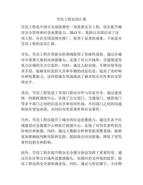 雪亮工程总结汇报