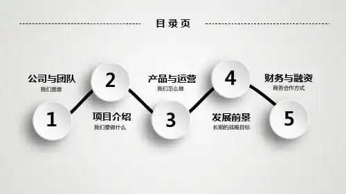 框架完整创业融资计划书融资路演PPT模板