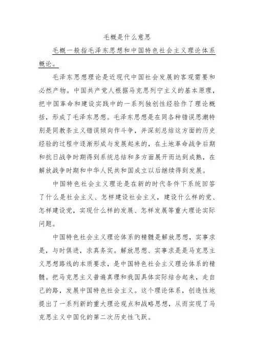 毛概是什么意思