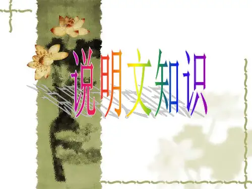 人教版七年级上册说明文知识