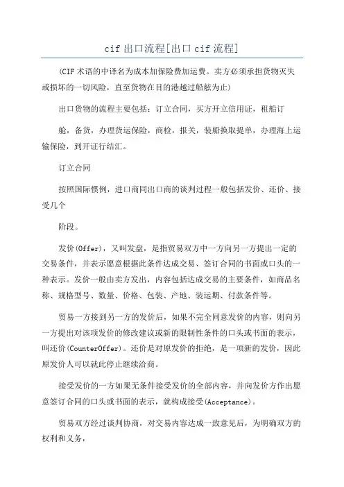 cif出口流程[出口cif流程]
