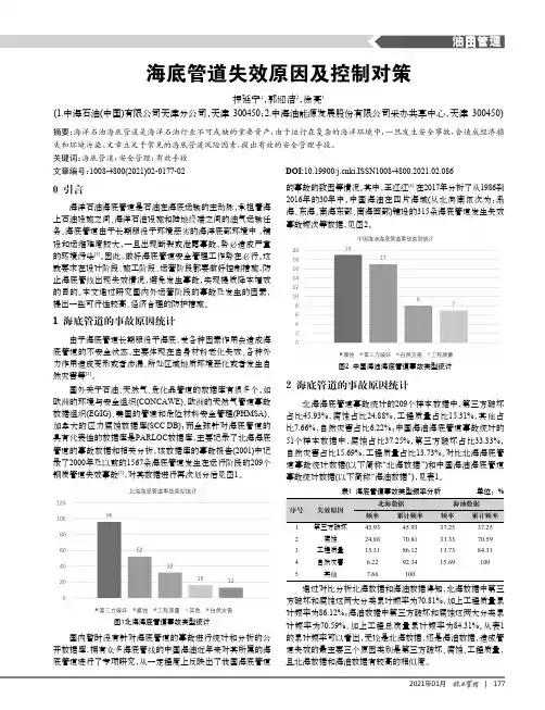 海底管道失效原因及控制对策
