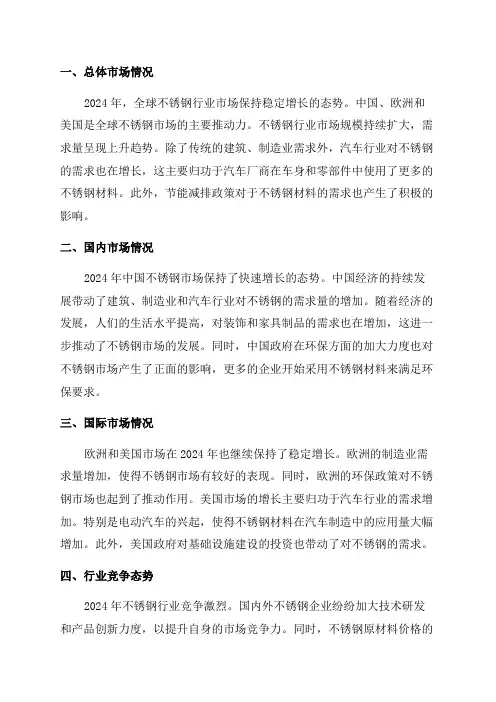 2024年不锈钢行业市场分析报告