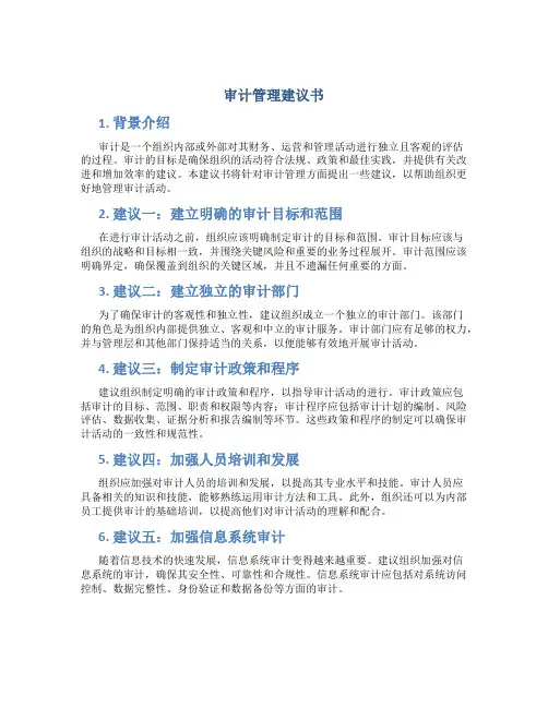 审计管理建议书