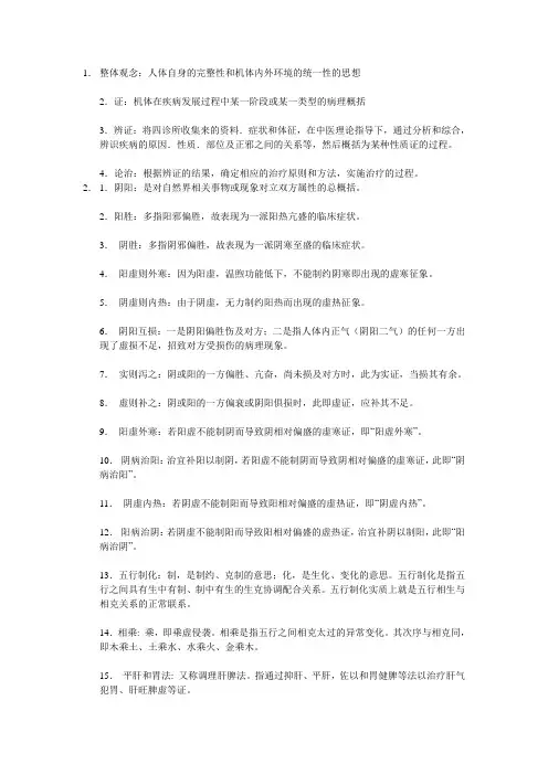 中医学名词解释