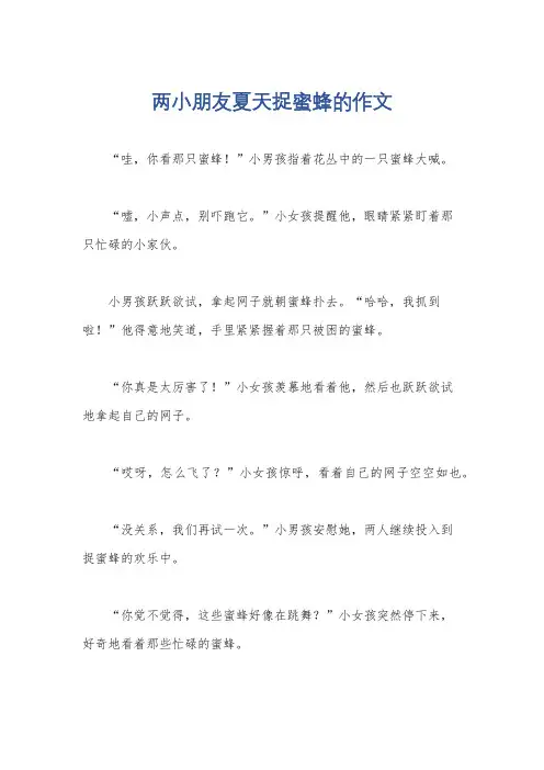 两小朋友夏天捉蜜蜂的作文