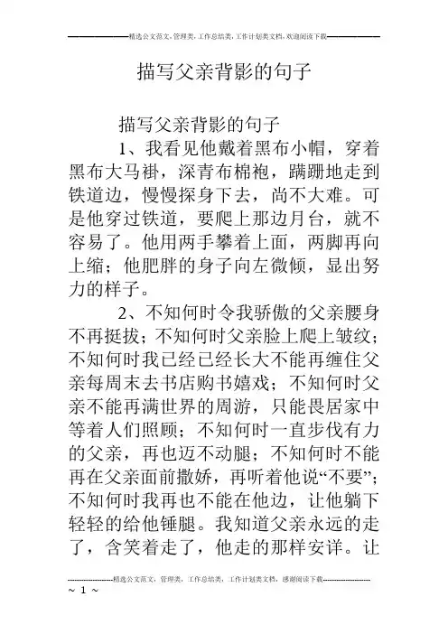 描写父亲背影的句子