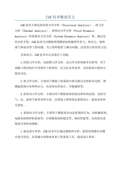 CAE技术概述范文