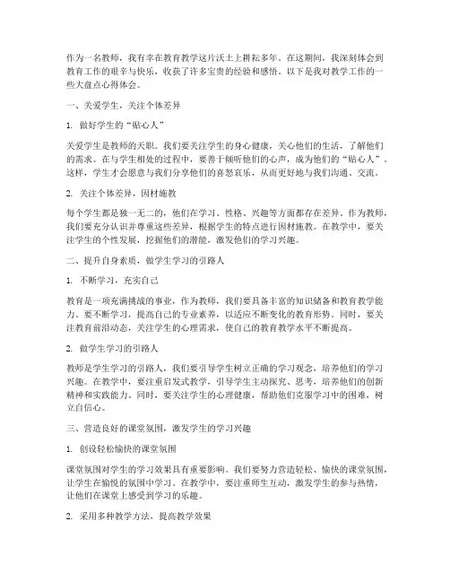 教学工作大盘点心得体会