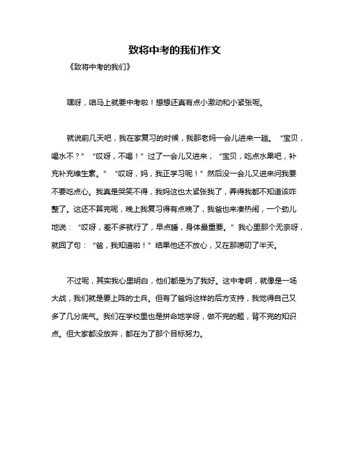 致将中考的我们作文