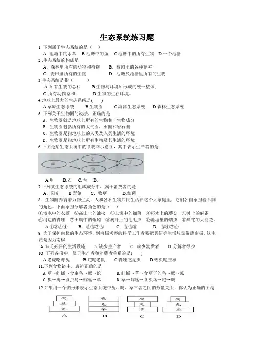 专题复习  生态系统1
