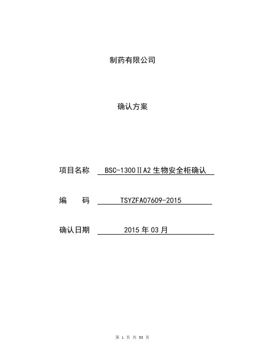 BSC-1300IIA2生物安全柜确认方案