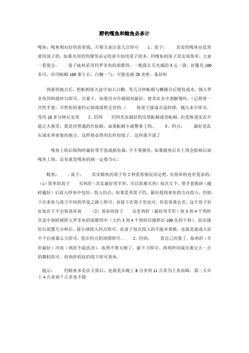 野钓嘎鱼和鲶鱼必杀计