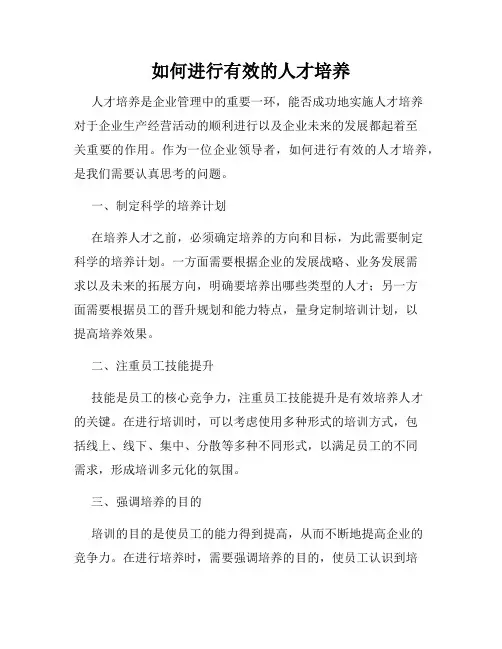 如何进行有效的人才培养